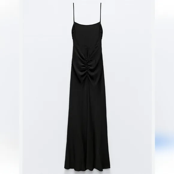 ZARA DRAPED OPEN BACK DRESS small