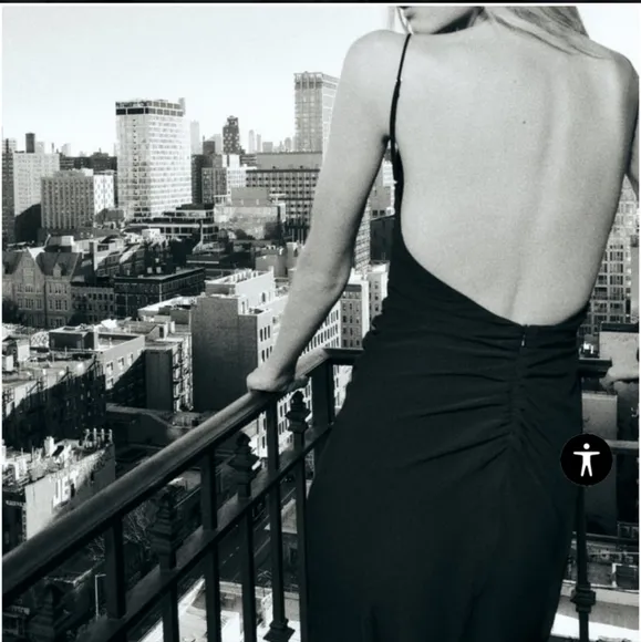ZARA DRAPED OPEN BACK DRESS small