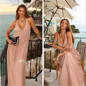 Zara Flowy Maxi Dress Pink Size XS S M