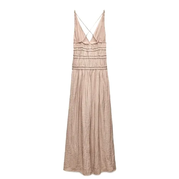 Zara Flowy Maxi Dress Pink Size XS S M