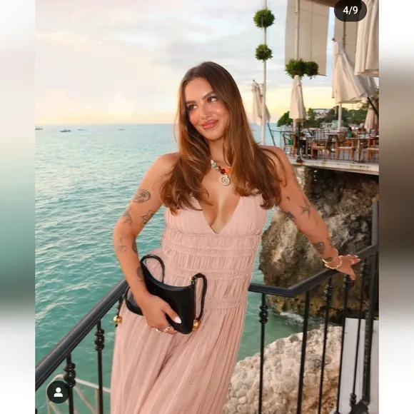 Zara Flowy Maxi Dress Pink Size XS S M