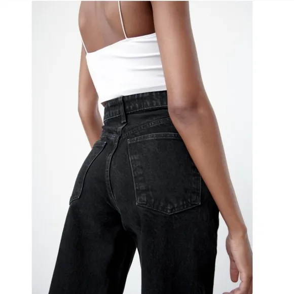 Zara high waisted wide leg jeans Size 2/34