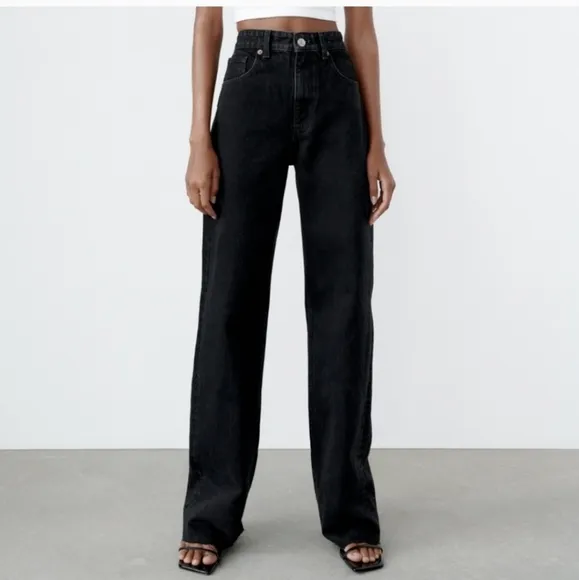 Zara high waisted wide leg jeans Size 2/34
