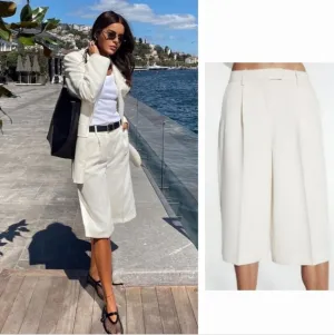 Zara Long Pleated Shorts Bermuda Size S