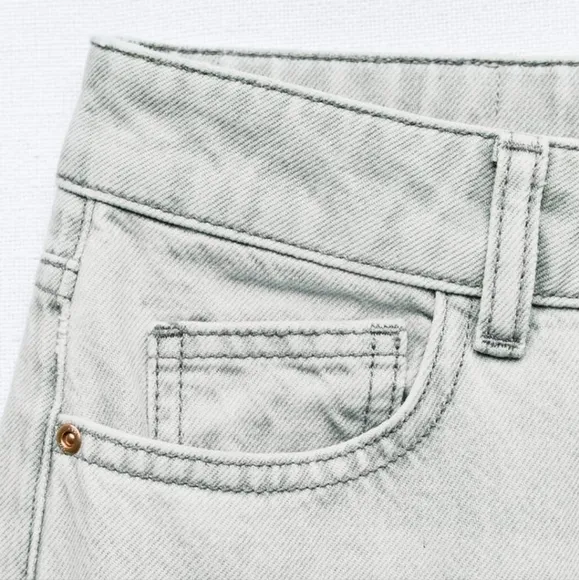 ZARA mid rise palazzo wide jeans grey