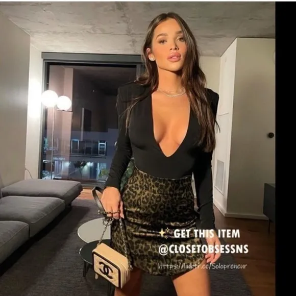 Zara mini leopard print cheetah mini satin skirt