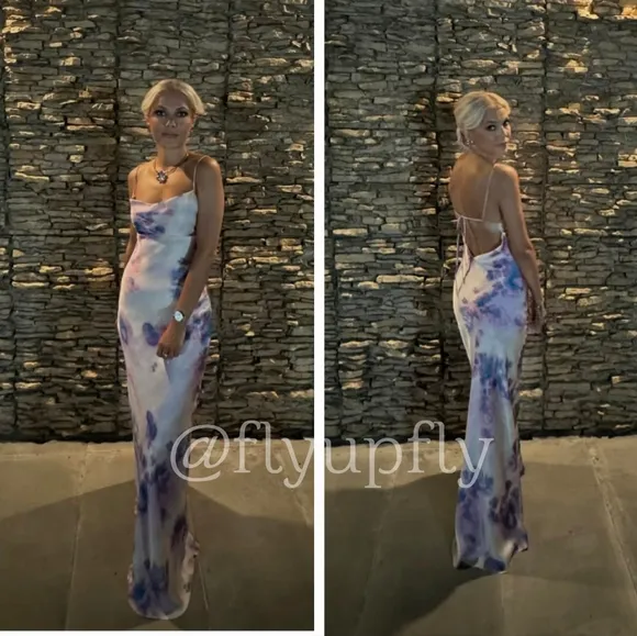 ZARA NEW LONG SATIN DRESS WITH OPEN BACK SIZE S