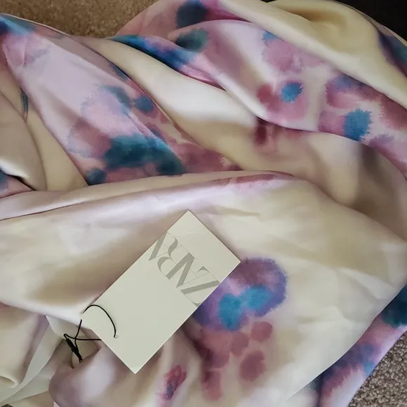 ZARA NEW LONG SATIN DRESS WITH OPEN BACK SIZE S
