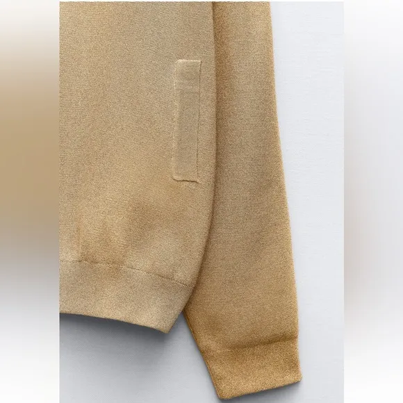 Zara NWT gold oversized bomber jacket
