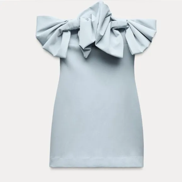Zara NWT strapless bow dress Size XS