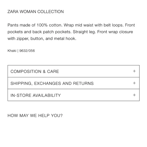 Zara NWT Wrap chino pants ZW collection denim jeans khaki/olive
