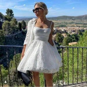 Zara Openwork Embroidered Eyelet Dress White NWT XS