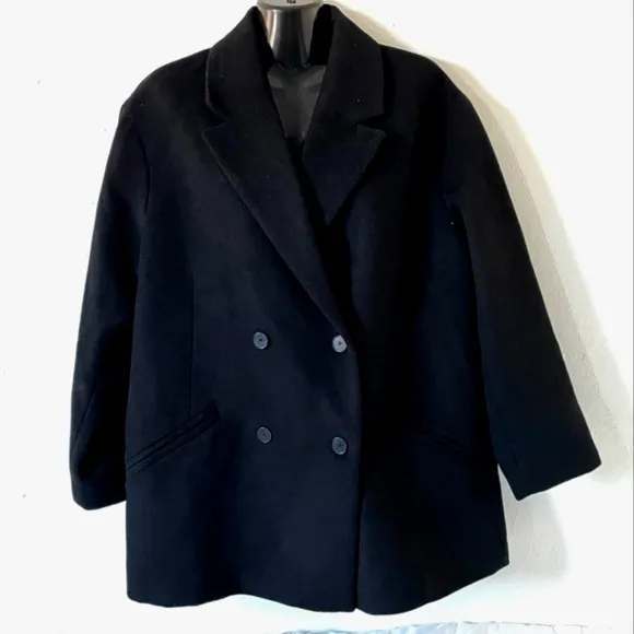 Zara  Oversized double breasted  Coat Black Size XS NWT