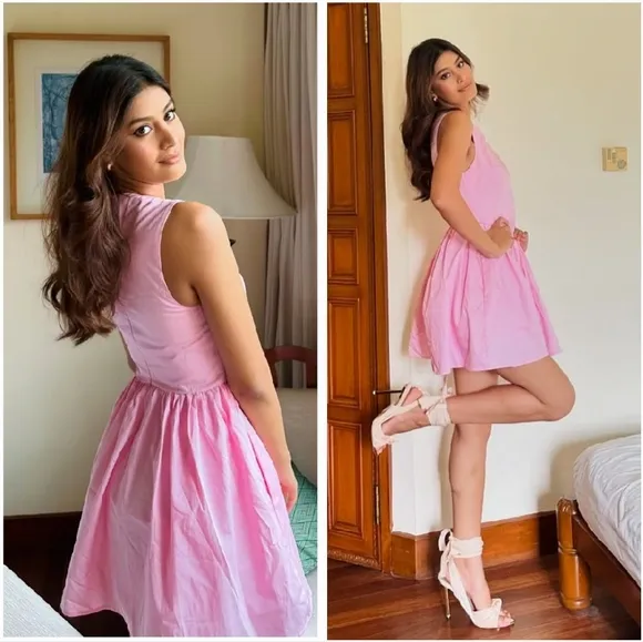 Zara Pink Zara Mini Dress Size XS