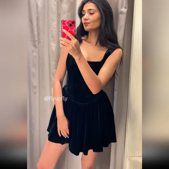 Zara Ruched Velvet Corset Dress