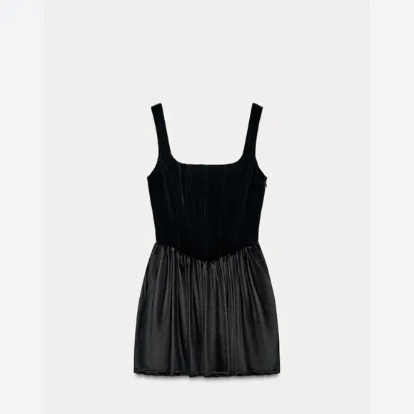 Zara Ruched Velvet Corset Dress