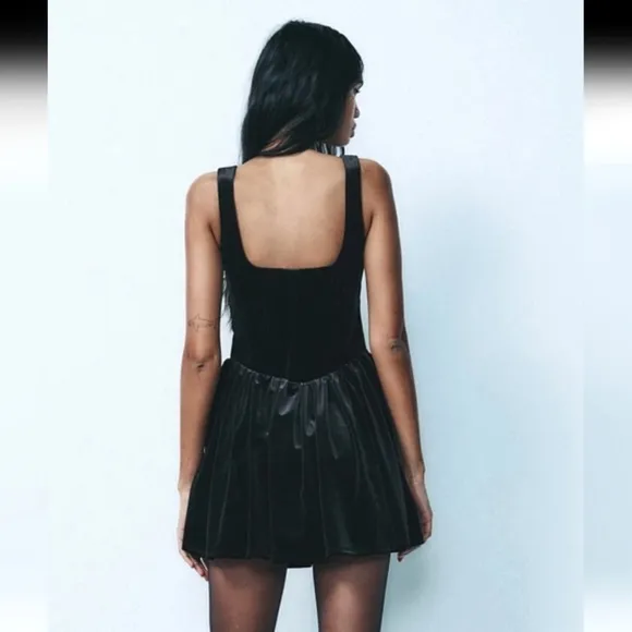 Zara Ruched Velvet Corset Dress
