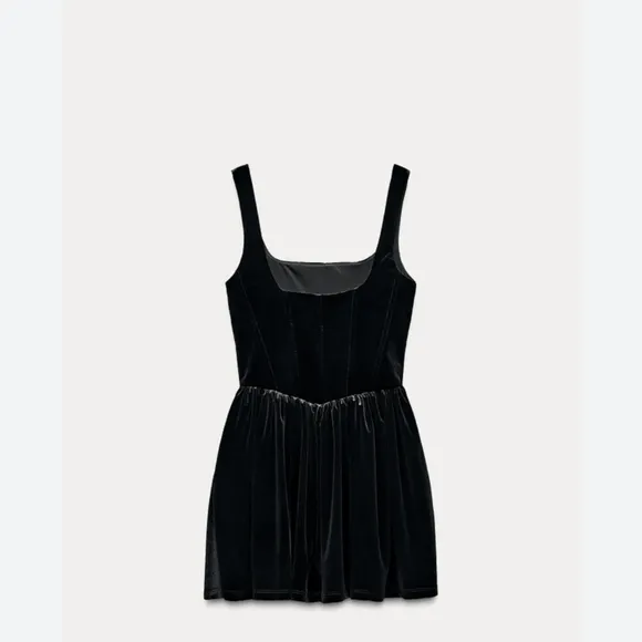 Zara Ruched Velvet Corset Dress