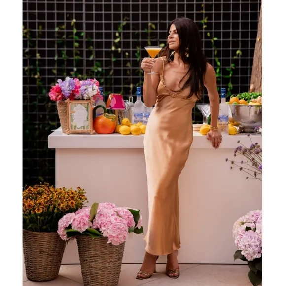 Zara Satin Effect Dress Ruffles Size L
