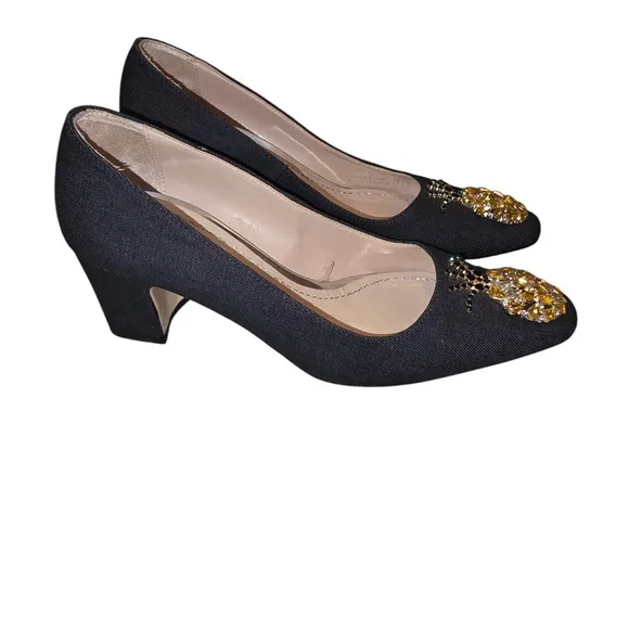 Zara Women’s Elegant Black Pineapple Embellished Women's Shoes