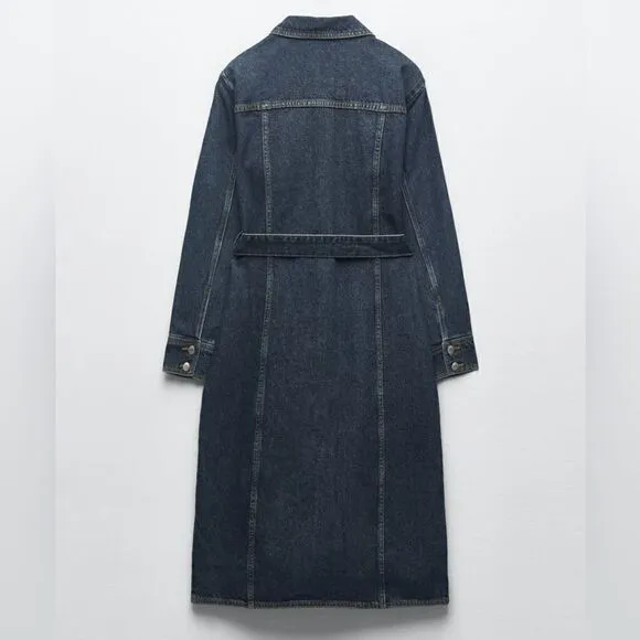 ZARA DENIM MIDI DRESS