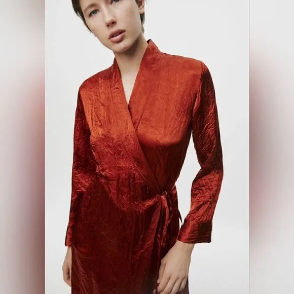 ZARA SATIN EFFECT DRESS ZW COLLECTION