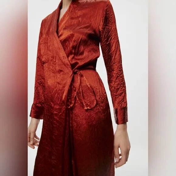 ZARA SATIN EFFECT DRESS ZW COLLECTION