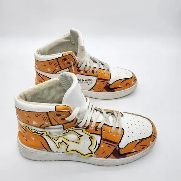 Zenitsu Lightning Sneakers Custom Demon Slayer Anime Fashion Shoes Size 9